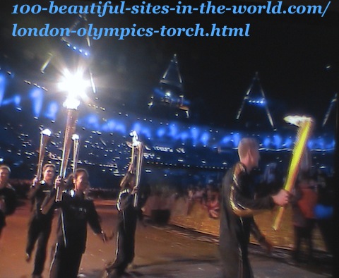 London Olympics 2012. Athletes running with torches during London Olympics-torch ceremony